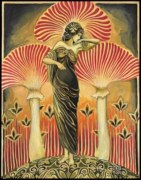 Altar Art, 16x20 Poster, Mythology Art, Arte Inspo, Goddess Art, Alphonse Mucha, Mystical Art, Mushroom Art, Art And Illustration