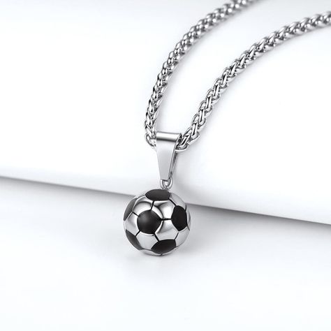 U7 Jewelry Personalized 3D Soccer Ball Pendant Necklace Sports Jewelry Soccer Ball Necklace, Soccer Necklace, Soccer Jewelry, Football Jewelry, Football Necklace, Locket Necklaces, Picture Locket, Sports Jewelry, Soccer Fans