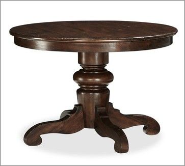 Tivoli Fixed Pedestal Dining Table, Tuscan Chestnut Stain - traditional - dining tables - Pottery Barn Tuscan Dining Table, Dining Table Oval, Round Pedestal Dining, Traditional Dining Tables, Round Pedestal Dining Table, Extending Table, Pedestal Dining Table, Breakfast Table, Small Dining