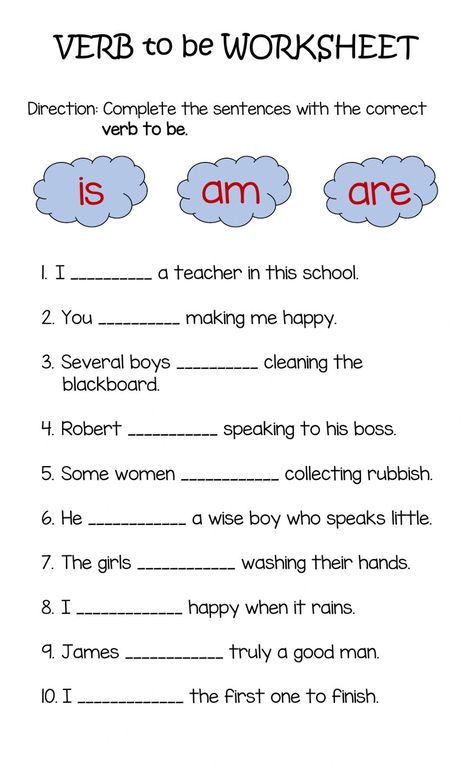 Verb To Be Worksheets, To Be Worksheet, Linking Verbs Worksheet, Kindergarten Writing Paper, Ingles Kids, English Poems For Kids, English Poems, Problem Solving Worksheet, Verbo To Be