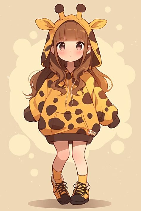 Chibi Giraffe, Cute Giraffe Drawing, Kawaii Giraffe, Chibi Maruko-chan, Relatable Comics, A Cartoon Character, Sketch Fashion, Chibi Art, Giraffe Art