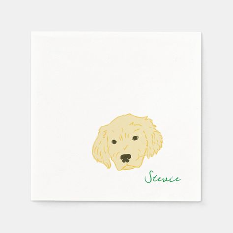 Dog Cocktail Napkins, Dog Cocktail, Dog Themed Parties, Wedding Cocktail Napkins, Wedding Cocktail, Dogs Golden Retriever, Golden Girl, Wedding Cocktails, Dog Themed