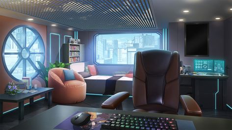 Vtuber Room Background, Vtuber Background Room, Solarpunk Bedroom, Vtuber Room, Luxurious House Interior, Futuristic Living Room, Futuristic Bedroom, Futuristic Interior Design, Episode Interactive Backgrounds