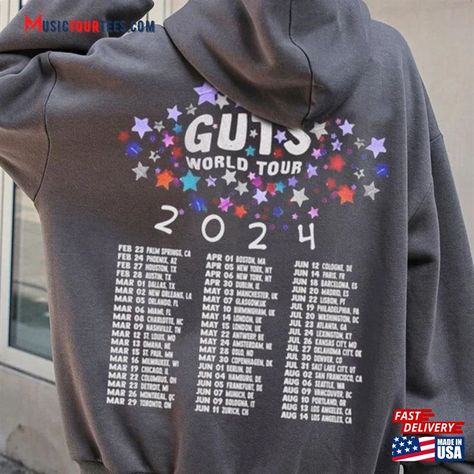 Vintage Olivia Rodrigo Guts Tour Shirt Merch T-Shirt Unisex Check more at https://musictourtees.com/product/vintage-olivia-rodrigo-guts-tour-shirt-merch-t-shirt-unisex/ Olivia Rodrigo Merch, Chrismas Wishes, Cute Concert Outfits, Merch Hoodie, Guts Tour, Olivia Rodrigo Guts, Tour Merch, Tour Shirt, Olivia Rodrigo