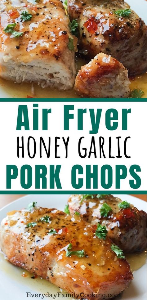 Gluten Free Pork Chops, Air Fried Pork Chops, Air Fry Pork Chops, Healthy Pork Chops, Honey Pork Chops, Healthy Pork Chop Recipes, Honey Garlic Pork, Garlic Pork Chops, Boneless Pork Chop Recipes