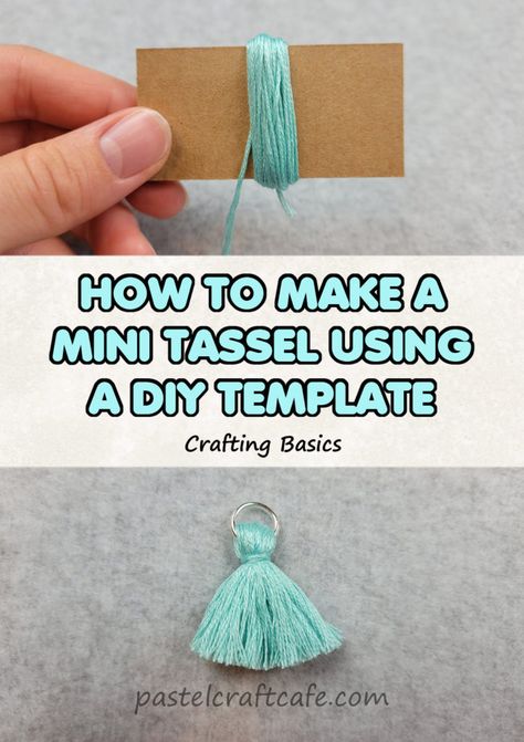 Diy Mini Tassel Tutorials, Diy Tassels For Jewelry, Diy Tassel Necklace How To Make, Diy Mini Tassel, Make Tassels Embroidery Thread, Tiny Tassels Diy, How To Make Mini Tassels Diy, Tassle Earrings Diy How To Make, How To Make A Small Tassel