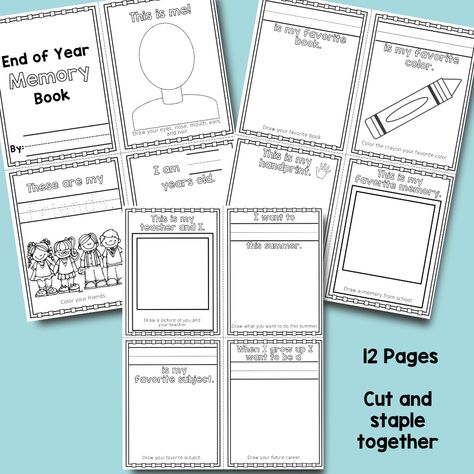 My Memory Book, Preschool Memory Book Ideas, Memory Book Preschool, Memory Book Kindergarten Free Printable, Preschool Memory Book Printables Free, School Memory Book, Pre K Memory Book Ideas, Kindergarten Memory Book, Prek Memory Book Free Printable