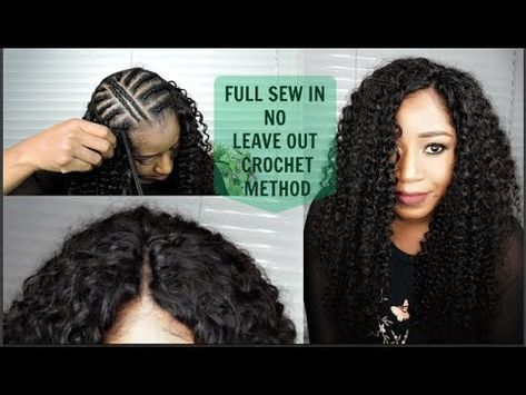 Sew In Water Wave Hair, Curly Sew In Weave, Straight Crochet Braids, Curly Hair Sew In, Curly Sew In, Full Sew In, Hairstyle Videos, Ideas For Crochet, Stitch Witchery