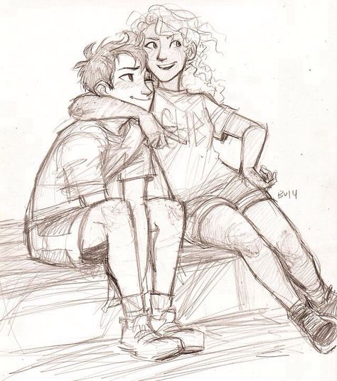 simpler times, by burdge Annabeth Percy Jackson, Burdge Bug, Bd Design, Percy Jackson Drawings, Percy And Annabeth, Percy Jackson Fan Art, Percy Jackson Art, Rick Riordan Books, Percy Jackson Books