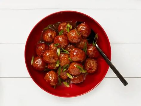 Food Network Meatballs, Sweet And Spicy Meatballs, Spicy Meatballs Recipe, Tailgating Ideas, Spicy Meatballs, Hot Pepper Jelly, Paprika Pork, What's For Supper, Meatballs Recipe