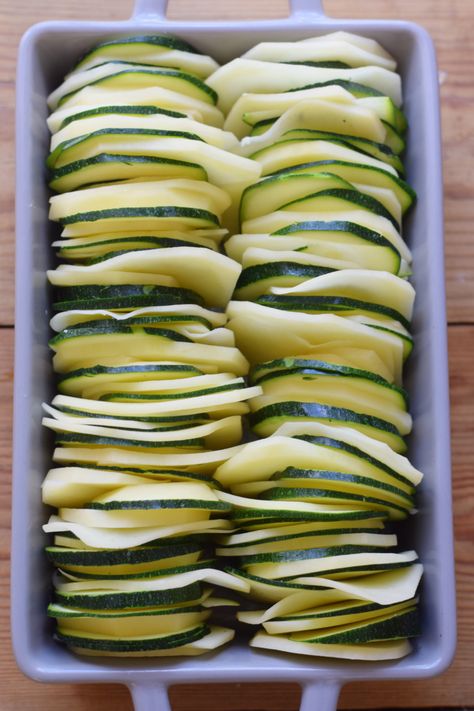 Potato Zucchini Bake - Julia's Cuisine Potato And Zucchini Recipes, Potato Zucchini Recipes, Potato Zucchini Bake, Potatoes And Zucchini, Potato Zucchini, Zucchini Bake, Parmesan Cheese Sauce, Parmesan Cheese Potatoes, Zucchini Slice