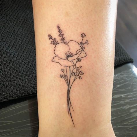 Poppy Tiny Tattoo, Poppy Seed Tattoo Flower, Whimsical Poppy Tattoo, Small Poppy Flower Tattoo On Wrist, Poppy Bunch Tattoo, Cute Poppy Flower Tattoo, Drawing Of Poppy Flower, Poppy Wrist Tattoos For Women, Red Ink Poppy Tattoo