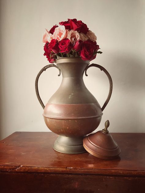 A Vintage Flower #aesthetic #vintage #flowers #vase #flowervase #floweronavase #vintagevase #oldstyleflowers Vintage Flower Aesthetic, Flower Aesthetic Vintage, Flowers Vase, Plant Vase, Flower Vintage, Vintage Vases, Aesthetic Vintage, Vintage Brown, Vintage Flowers