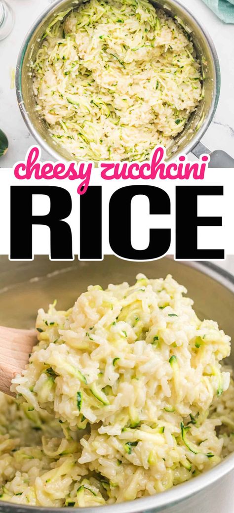 Cheesy Zucchini Rice is a yummy side dish perfect for any weeknight meal- it's easy to make and pairs well with all your family favorites! Cheesy Zucchini Rice, Zucchini Rice, Rice Healthy, Cheesy Zucchini, Family Favorites, Side Dish, Zucchini, Rice, Courgettes