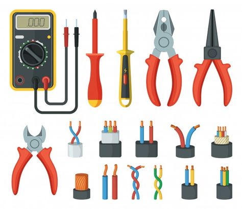 Electronic Tools, Electrical Cable, Vector Technology, Power Wire, Retro Phone, Electric Tools, Theme Background, Electrical Installation, Baby Themes