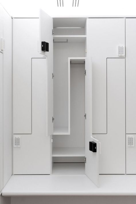 Staff Lockers, Locker Ideas, Bread Display, Gym Design Interior, Mail Room, Locker Designs, Armoire Dressing, Gym Lockers, Gym Interior