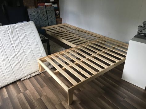 Twin Mattress Couch, Ikea Utåker, Twin Bed Sofa, Ikea Twin Bed, Twin Bed Couch, Diy Twin Bed, Sofa Pouf, Ikea Bed Frames, Daybed Couch