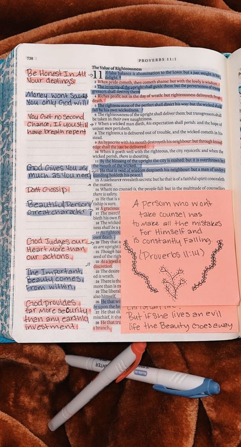 Proverbs Bible Notes, Leviticus Bible Study, Proverbs Bible Journaling, Bible Wrecking, Pretty Bible, Bible Drawings, Bible Highlighting, Journal Bible Quotes, Personal Bible Study