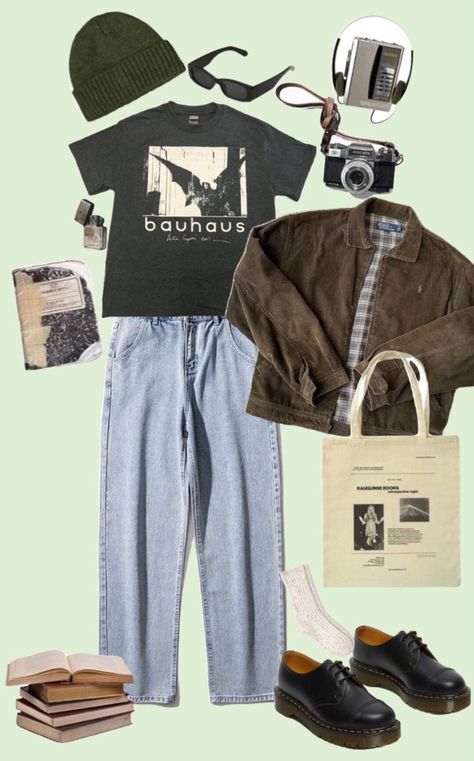 Indie Grunge Mens Outfits, Mens Rock Outfit, Mens Vintage Fashion 90s Summer, Nature Outfits Aesthetic Men, Indie Outfits For Men, Indie Grunge Outfits Men, 90s Indie Fashion Men, Indie Grunge Aesthetic Outfits Men, Indie Band Outfit