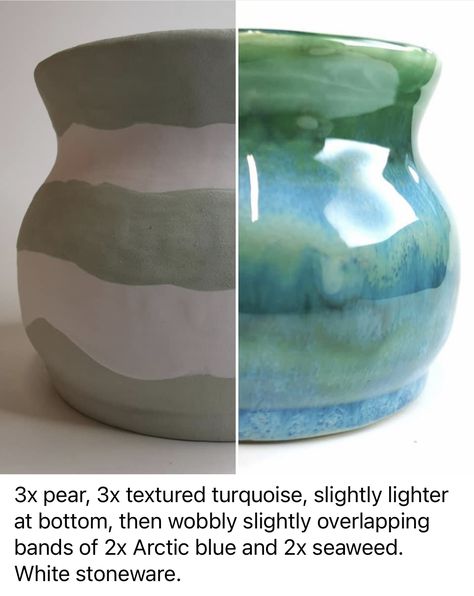 Ceramic Glaze Techniques, Ceramic Glazing Techniques, Glazing Techniques Pottery, Glaze Techniques Ceramics, Pottery Glaze Ideas Color Combos, Pottery Glazing Techniques, Pottery Lessons, Glaze Combos, Pottery Glaze