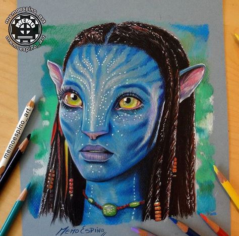 Neytiri from Avatar. one of my favorites movies ever!!! I started this drawing long ago but now  finally I can say it's  done! #neytiri #avatar #drawing #prismacolor Zoe Saldana Avatar, Avatar Baby Doll, Fan Art Avatar, Atrapasueños Diy, Avatar The Way Of Water, Avatar Fan Art, Pandora Avatar, Avatar Movie, Avatar Characters