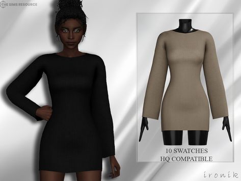 Sims 4 Cc Dress Long Sleeve, Toddler Hair Sims 4, Cc Clothes, Body Outfit, Sims4 Cc, Sims 4 Cas, Cc Sims, Sims 4 Clothing, Mod Dress