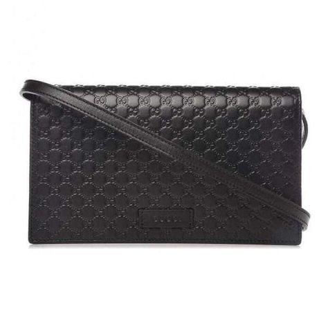 FINAL SALE This chic and compact wallet is superbly crafted of Guccissima calfskin leather in black.  The flap unsnaps to a black leather interior with billfolds, credit card slots, and a zipper compartment. This is an excellent wallet for everyday necessities, with the timeless style of Gucci!MeasurementsBase Length: 8 inWidth: 1.25 inHeight: 4.5 inItem #: 265827  Our products are 100% genuine. In some cases we purchase merchandise from trusted independent suppliers and not directly from the br Compact Wallet, Chain Wallet, Buy Gucci, Wallet Chain, Casual Backpack, Leather Interior, Handbag Backpack, Wallet Case, Gucci Bag