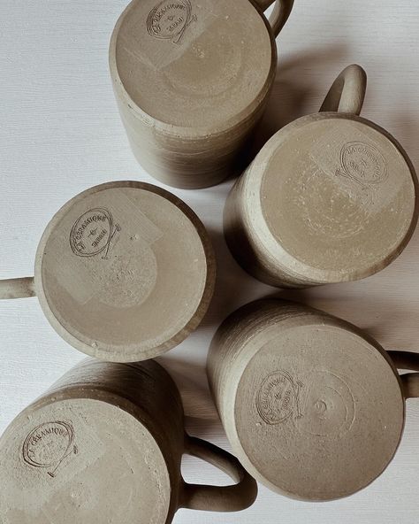 Just some mug bottoms freshly stamped #laceramiquebysarah #pottery #handmade #clay #potterylove Pottery Handmade, Handmade Clay, Ceramic Pottery, Mug, Stamp, Ceramics, On Instagram, Instagram