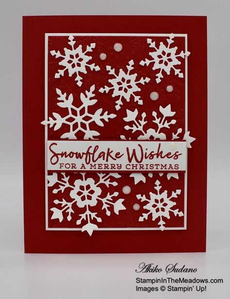 Stampin’ Up! Snowflake Wishes for the Inkin’ Krew Blog Hop – Stampin' in the Meadows Stampin Up Snowflake Wishes, Wishes Christmas, Snowflake Cards, Stampin Up Christmas, Christmas Cards To Make, Stamping Up Cards, Winter Cards, The Meadows, Holiday Catalog