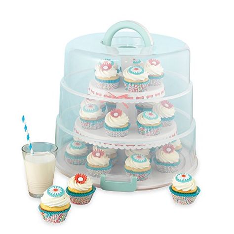 Sweet Creations Cupcake and Cakepop Display Carrier, Whit… Sea Cupcakes, Pie Carrier, 3 Layer Cakes, Cupcake Carrier, 40th Cake, Cake Carrier, Cupcake Holder, Easter Cupcakes, Cake Decorating Supplies