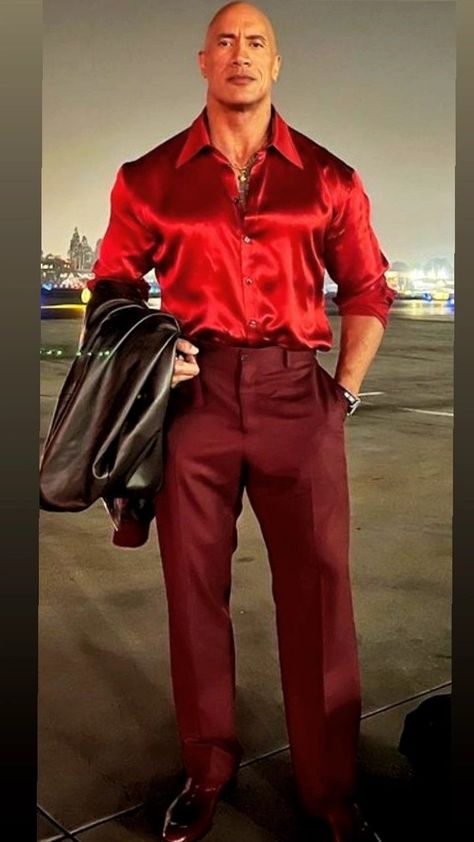 Guys Prom Outfit, Men Christmas Outfit, Mens Christmas Party Outfit, Red Shirt Outfits, Prom Outfits For Guys, Social Clothes, Satin Clothing, Party Outfit Men, Satin Shirts