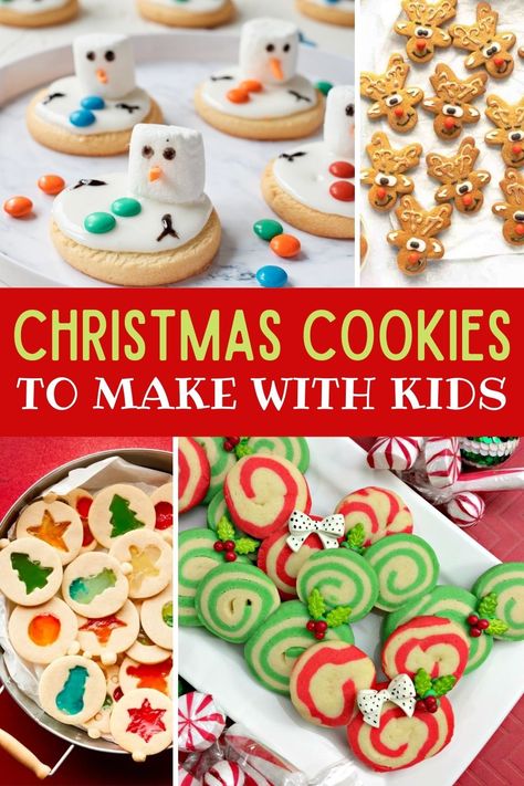 Christmas Swirl Cookies, Kids Christmas Cookies, Chocolate Snowball Cookies Recipe, Cookies To Make With Kids, Christmas Cookies Ideas, Diy Mini Christmas Tree, Kid Friendly Cookies, Christmas Cookies To Make, The Best Christmas Cookies