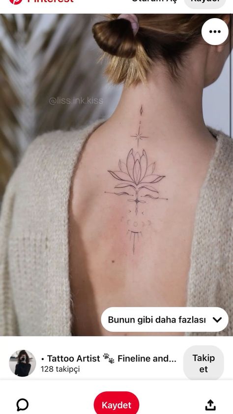 Back Lotus Tattoo Women, Lotus Spine Tattoo Design, Lotus Flower Ornamental Tattoo, Lotus Flower Tattoo Spine, Lotus Tattoo For Women, Lotus Shoulder Tattoo, Back Tattoo Lotus, Lotus Ornamental Tattoo, Lotus Spine Tattoo