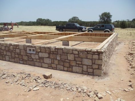 Cabin Foundation, Deck Foundation, Diy Log Cabin, Log Cabin Exterior, Cabin Deck, Stone Cabin, Diy Cabin, Small Log Cabin, Cabin In The Mountains