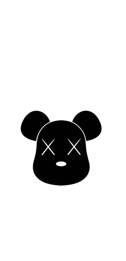 Download Kaws Black And White Wallpaper | Wallpapers.com Kaws Bearbrick Wallpaper, Bear Brick Drawing, Kaws Bear Drawing, Bear Brick Wallpaper Iphone, Bearbrick Drawing, Bear Brick Art, Kaws Bear Wallpaper, Kaws Black Background, Bear Brick Wallpaper