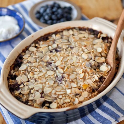 Recipe: Baked Buckwheat Oatmeal with Blueberries & Almonds | Kitchn Buckwheat Oatmeal, Oatmeal With Blueberries, Blueberries And Strawberries, Buckwheat Recipes, Buckwheat Groats, My Bags, Stop Staring, Gluten Free Breakfasts, Breakfast Bake