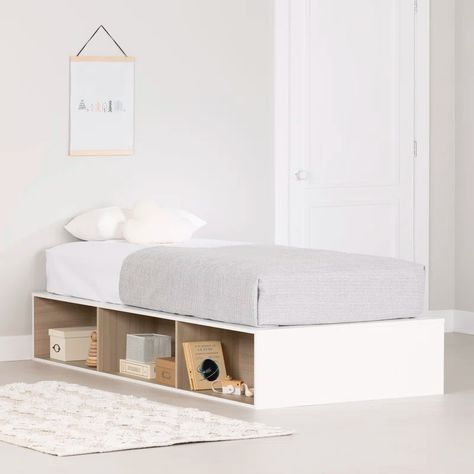 Harriet Bee Febie Kids Twin Bed | Wayfair Eclectic Bedding, Kids Beds With Storage, Kids Twin Bed, Captains Bed, Twin Platform Bed, Bed Shelves, Minimalist Furniture, Trendy Bedroom, Comfy Bed