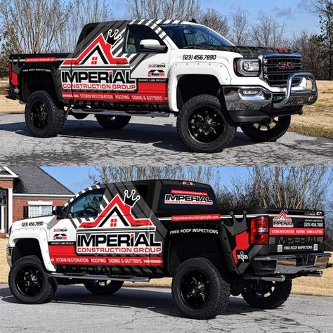 GUARANTEED: Modern Roofing Company Needs a Design for a Beautiful Truck! Car, truck or van wrap contest car#truck#van#design Roofing Truck Wraps, Truck Wraps Graphics, Truck Wrap Design, Truck Lettering, Truck Wrap, Truck Graphics, Muji Style, Modern Roofing, Roof Siding