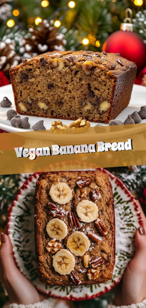 Vegan Banana Bread Salad With Vinaigrette Dressing, Salad With Vinaigrette, Walnut Banana Bread, Vegan Banana Bread Recipe, Vegan Banana Bread, Healthy Banana Bread, Gluten Free Banana, Go Bananas, Vinaigrette Dressing