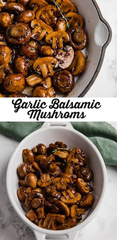 These garlic balsamic mushrooms are an easy and flavorful side dish. This simple dish is vegan, paleo, whole30 and AIP-compliant. Aip Mushroom Recipes, Best Vegan Side Dishes, Mushroom Steaks, Aip Sides, Burger Sides, Steak Burgers, Mushroom Side Dishes, Balsamic Mushrooms, Unbound Wellness