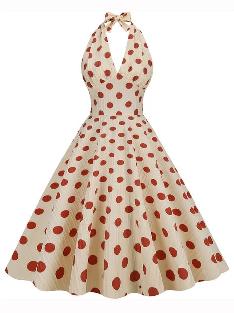 Robes Vintage, Hepburn Style, 1950s Style, 50s Dresses, 1950s Dress, 1950s Fashion, Mode Vintage, Polka Dot Dress, Retro Dress