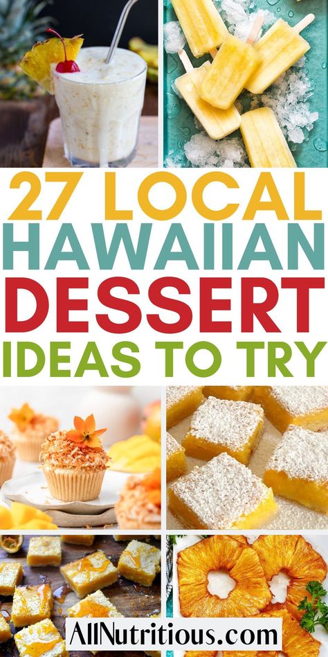 These easy recipes are great dessert ideas for any occasion.Try these easy dessert recipes that will be a big hit at any tropical themed party or potluck! Hawaii Themed Desserts, Hawaii Snacks Luau Party, Tropical Food For Party, Hawaiian Luau Desserts, Luau Party Ideas Food Desserts, Easy Hawaiian Dessert Recipes, Tiki Party Desserts, Tropical Desserts Luau Party, Hawaiian Deserts Hawaii Dessert Recipes