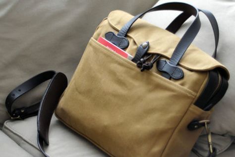 Filson 256 Classic Briefcase Review - Worn Out Filson Briefcase, Filson Bags, Carmex Lip Balm, Born In The Usa, Leather Patterns, Concept Inspiration, Cord Wrap, Note Books, Fashionable Accessories