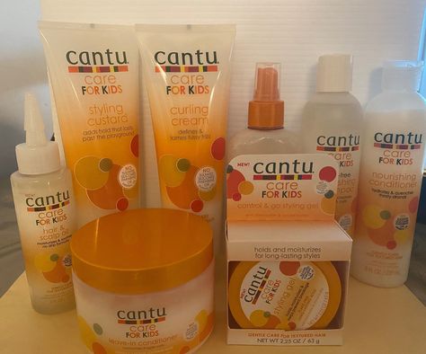 Cantu kids 8pcs set Set Includes  -Nourishing Shampoo 8oz -Nourishing Conditioner 8oz -Conditioning Detangler 6oz -Leave-In Conditioner 10oz -Styling Custard 8oz -Curling Cream 8oz -Hair & Scalp Oil, 4 oz. -Control & Go Styling Gel, 2.25 oz. Cantu For Kids, Curling Cream, Scalp Oil, Nourishing Shampoo, Curl Styles, Curl Cream, Styling Gel, Hair Scalp, Leave In Conditioner