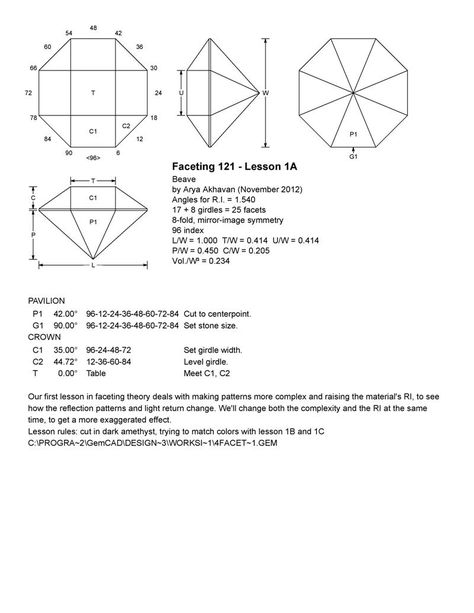 Gemstone Faceting Diagrams, Gem Faceting Diagrams, Faceting Diagram, Faceting Designs, Gem Cuts, Gem Drawing, Faceted Design, Art Jewelry Design, Faceted Gems