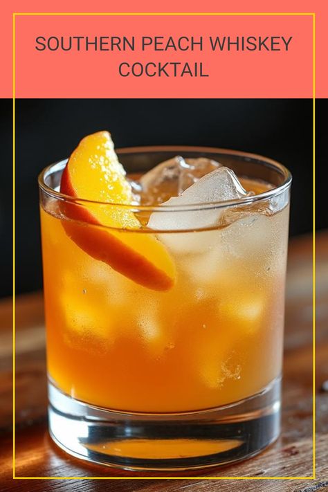 Peach Whiskey Cocktail - a twist on the classic Whiskey Sour with Mezcal, Rye Whiskey, and peach syrups. Peach Whiskey Sour, Whiskey Drinks Summer, Peach Whiskey Cocktails, Brandy Sour, Tart Base, Amaretto Sour Cocktail, Vodka Sour, Peach Whiskey, Bourbon Sour