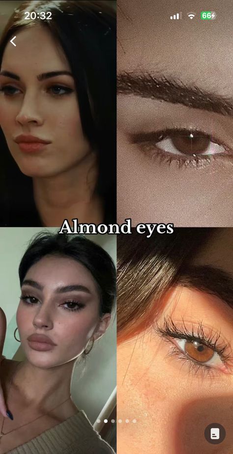 Doe Eyes Vs Almond Eyes, Feline Almond Eyes, Wide Set Eyes Model, Eye Type Shape, Almond Eye Shape Makeup, Upturned Almond Eyes, Different Types Of Eyes Shape, Almond Eyes Shape, Roundish Almond Eyes