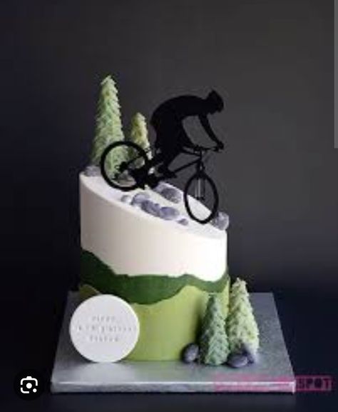 Snowboard Cake, Mountain Bike Cake, Bicycle Cake, Bike Birthday Parties, Bike Cakes, Cooking Design, Crazy Cakes, Cakes For Men, Cakes For Boys