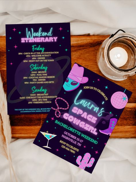 Space Cowboy Invitation, Cosmic Cowgirl Bachelorette Party, Cosmic Cowgirl Party, Space Bachelorette Party, Cosmic Cowgirl Bachelorette, Space Cowboy Bachelorette Party, Space Cowboy Party Invitations, Space Cowgirl Party Invitations, Space Cowgirl Theme