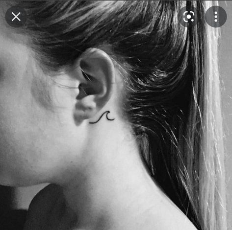 Tats Inspiration, Tattoo Yourself, Ear Tats, Ear Jacket Earring Gold, Symbols Of Strength Tattoos, Her Tattoo, Gold Ear Jacket, Wave Tattoo, Beach Tattoo